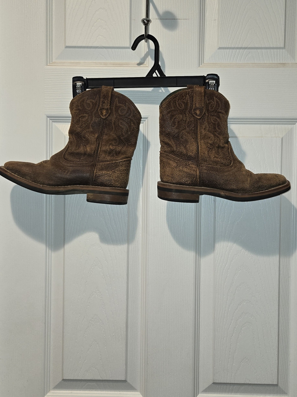 John Deere Brown Suede Kids Western Boots